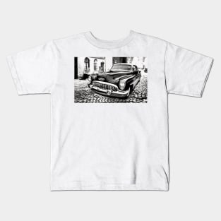 1953 Buick Super Riviera B/W Kids T-Shirt